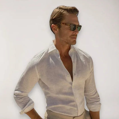 Men's Tailored Button-Up Shirt – Tristan - White