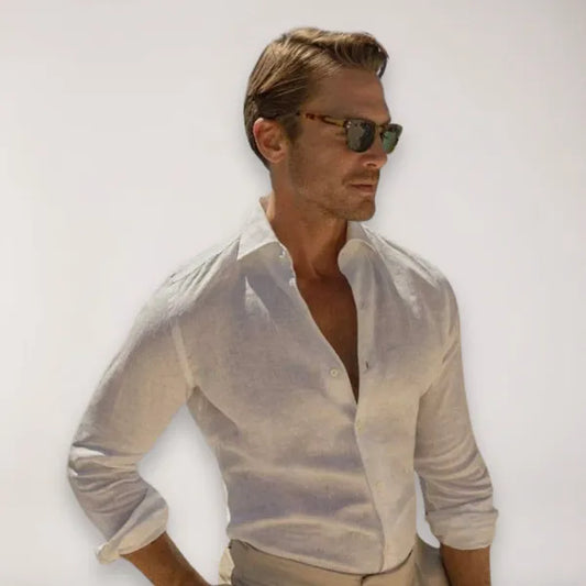 Men's Tailored Button-Up Shirt – Tristan - White
