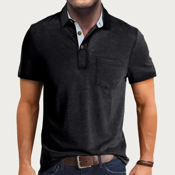 Men's Classic Short Sleeve Polo Shirt – Warren - Black